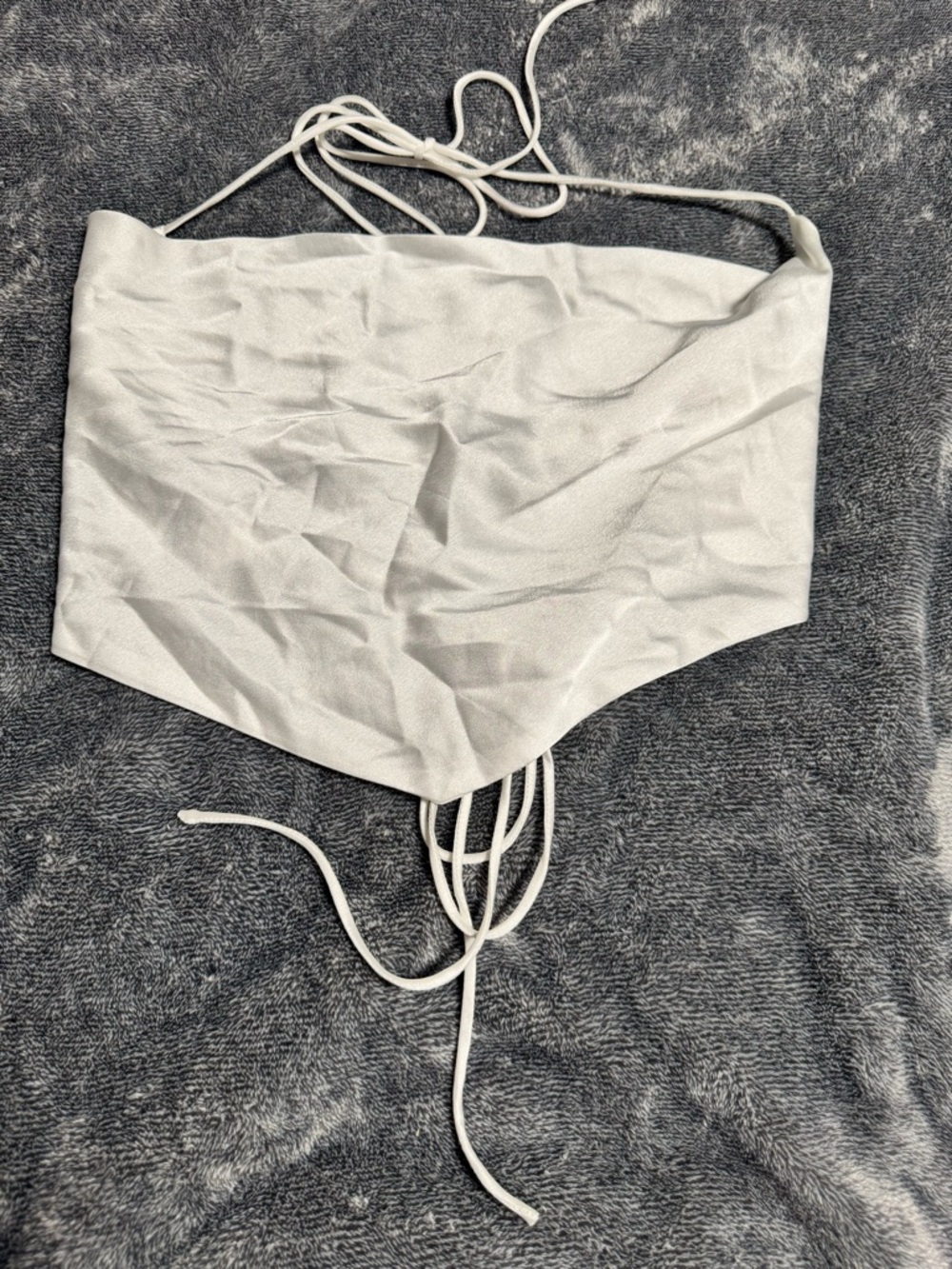 Satin White Women’s Drawstring Crop top